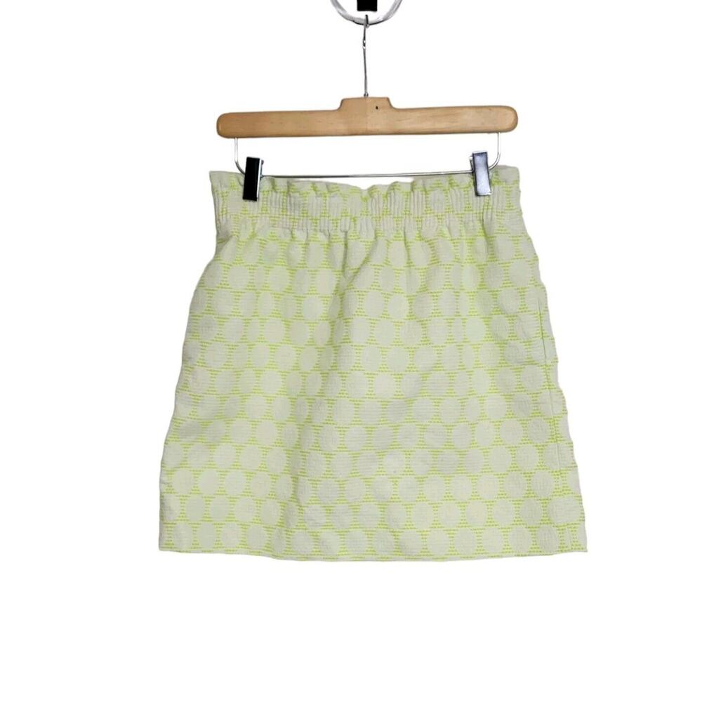 J. Crew Yellow and White Mini Skirt